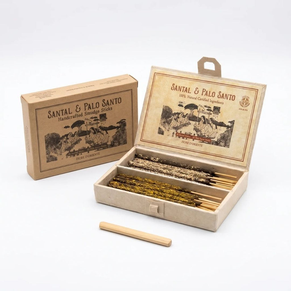 Box Smudge Sticks Sandalo & Palo Santo – 40 Pezzi 100% Naturali Certificati