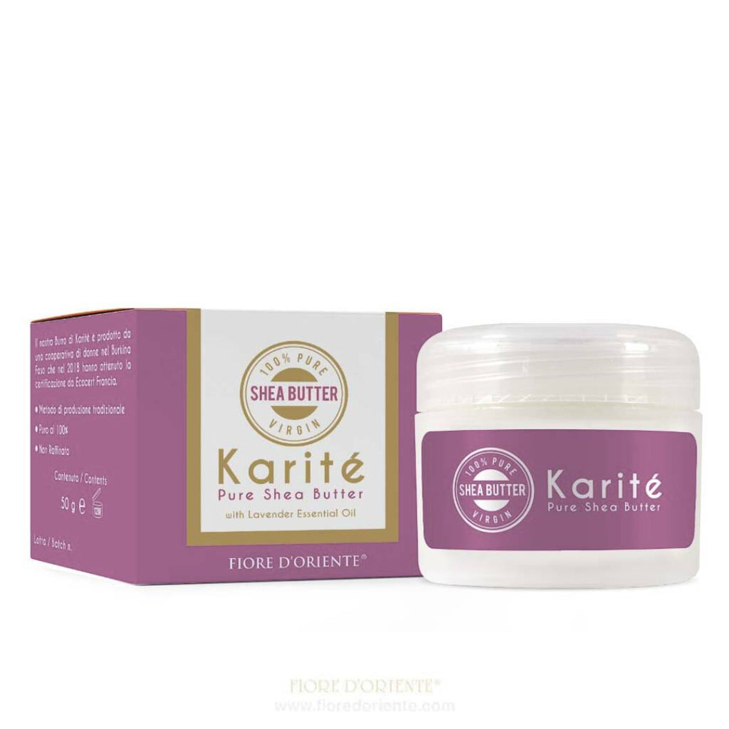 Burro di Karité Puro 100% Non Raffinato con Olio Essenziale di Lavanda Biologico