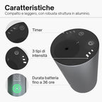 AromaLuxe – Diffusore Oli Essenziali Senza Fili in Alluminio Nero