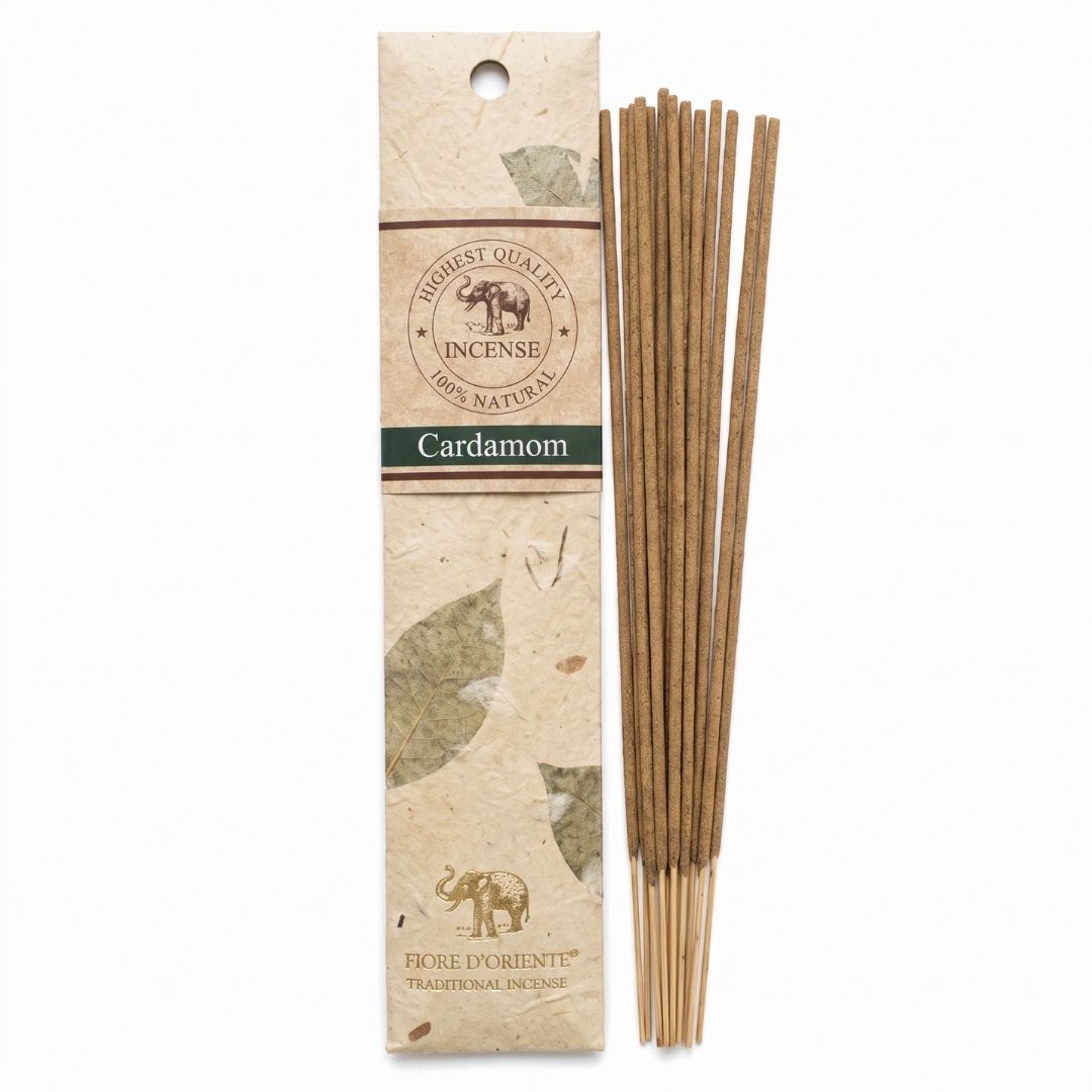 Golden Elephant Incense – Cardamom | Natural Incense in Handmade Paper from Nepal Main image