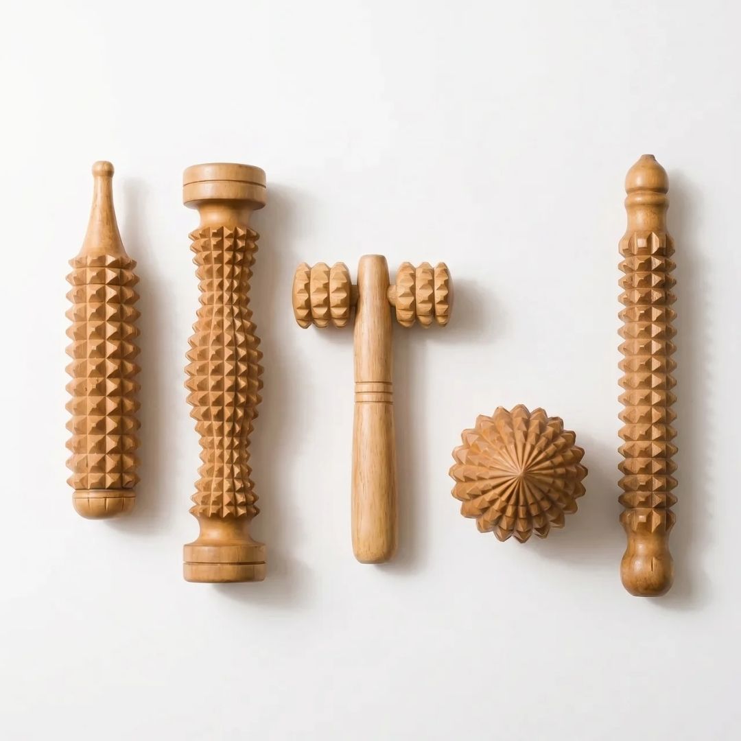 Ayurvedisches Massage-Set aus Holz – 6-teiliges Set für Körper und Füße Hauptbild