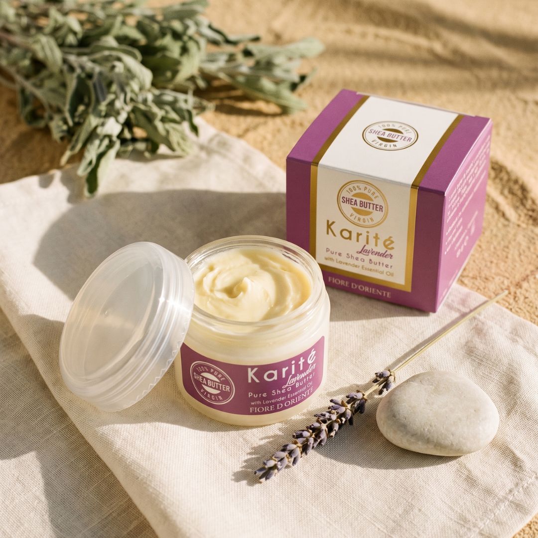 Burro di Karité Puro 100% Non Raffinato con Olio Essenziale di Lavanda Biologico