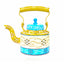 Bollitore Folk in Alluminio Vintage Dipinto a Mano