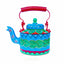 Bollitore Folk in Alluminio Vintage Dipinto a Mano