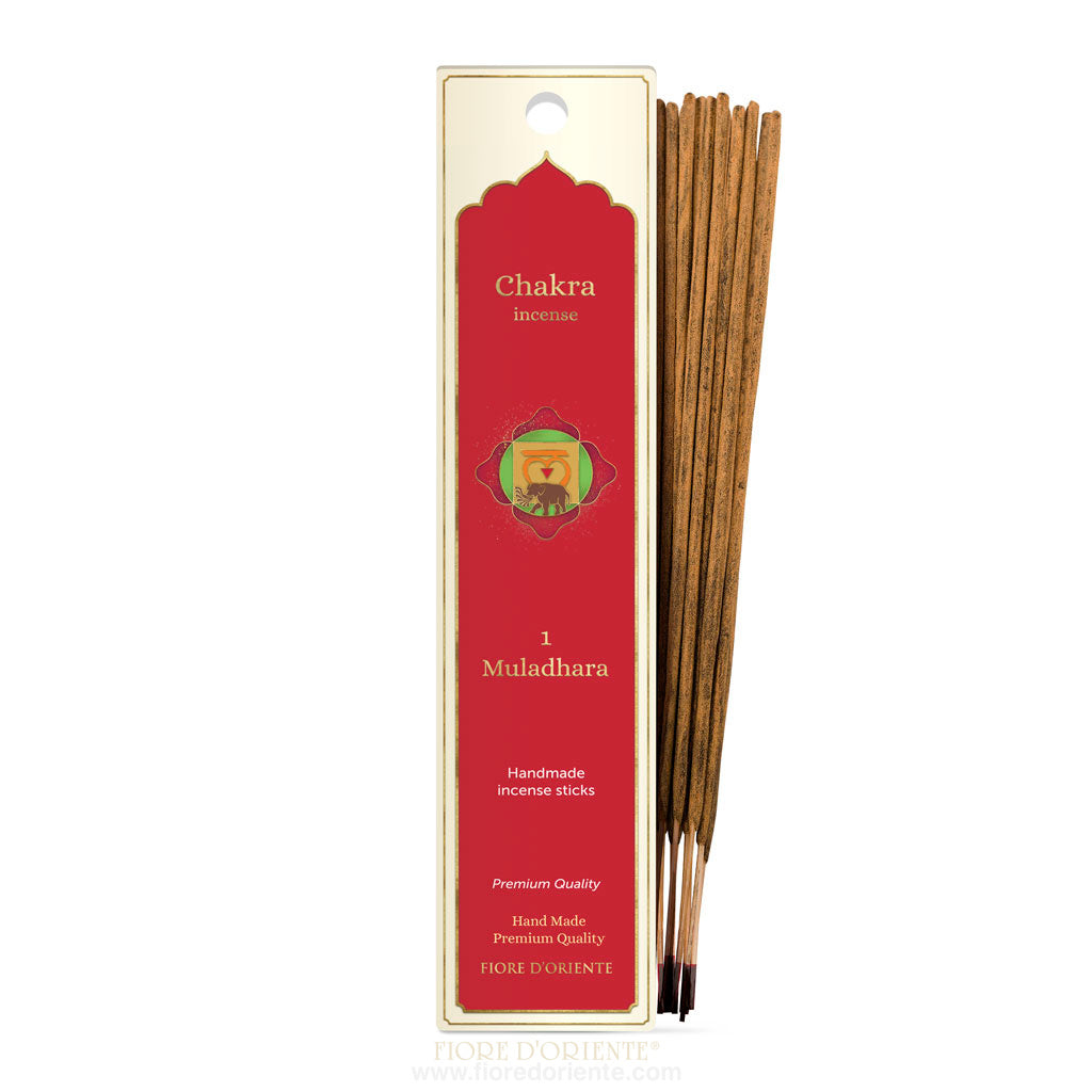 20 Stäbchen Chakra Räucherstäbchen - Muladhara - Natürlicher Räucherstäbchen