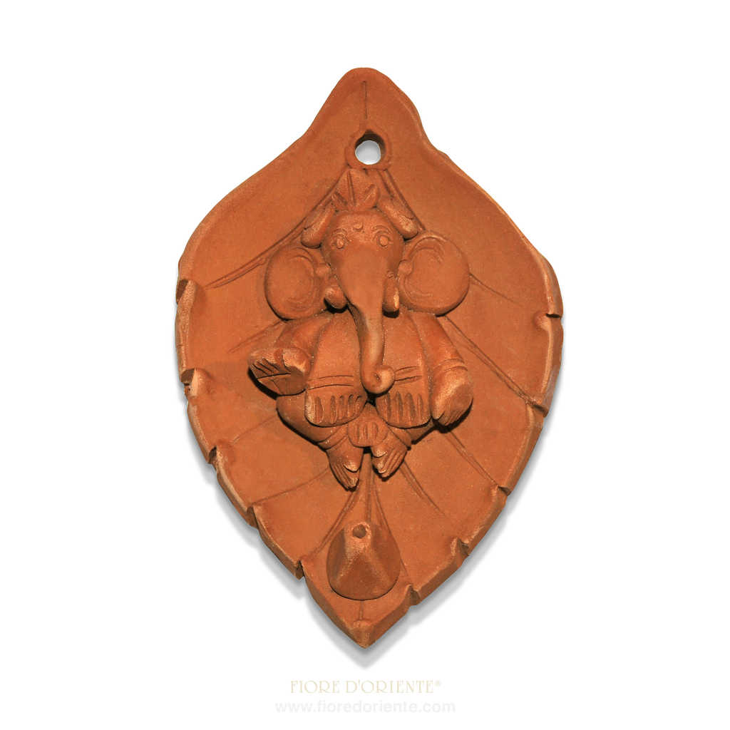 Porta Incensi Ganesha Foglia – 14 x 9 cm