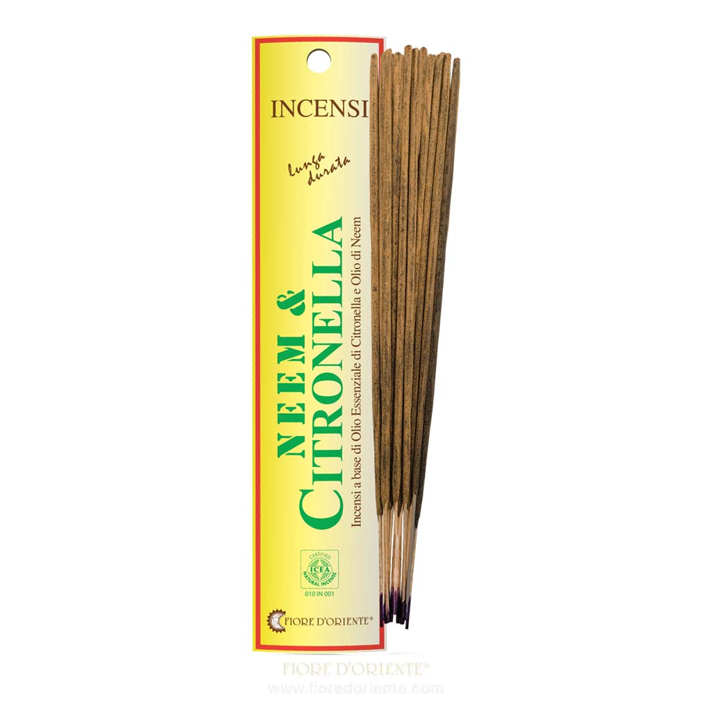 Incenso Naturale "Scacciazanzare" al Neem & Citronella – 10 Stick Fatti a Mano